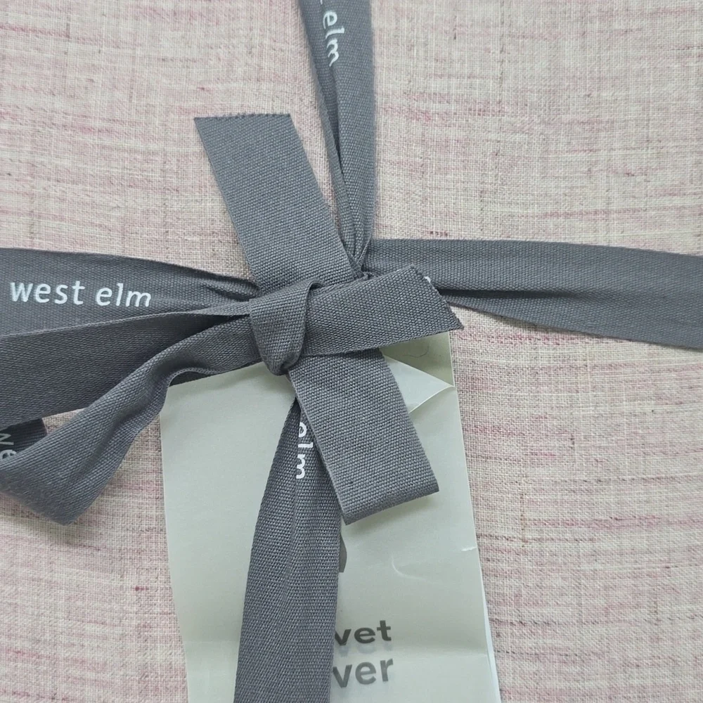 West Elm Belgian Flax Linen Fiber Dyed Duvet Cover, King, Vintage Rose